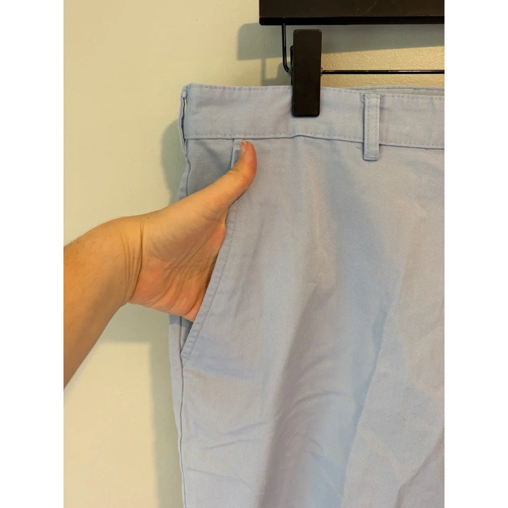 Banana Republic Gavin Shorts Mens 38 Light Blue Two-Way Stretch Chino Flat Front